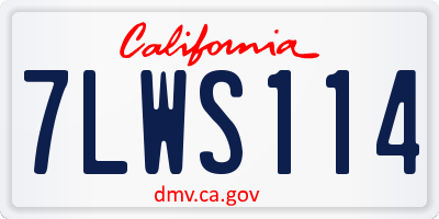 CA license plate 7LWS114