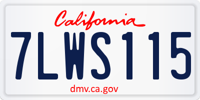 CA license plate 7LWS115