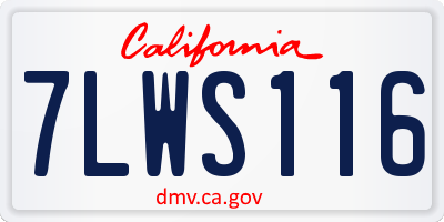 CA license plate 7LWS116