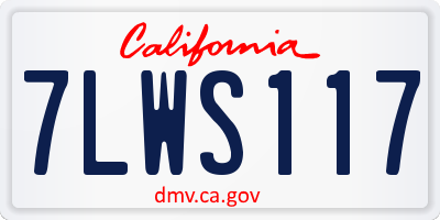 CA license plate 7LWS117