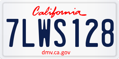 CA license plate 7LWS128