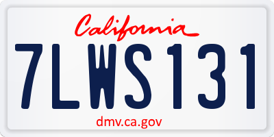 CA license plate 7LWS131