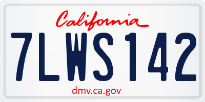 CA license plate 7LWS142