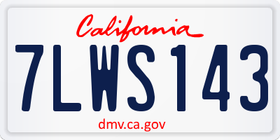 CA license plate 7LWS143