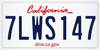 CA license plate 7LWS147