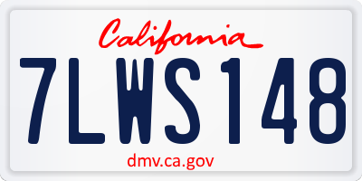 CA license plate 7LWS148
