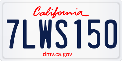 CA license plate 7LWS150