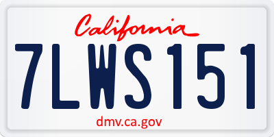 CA license plate 7LWS151