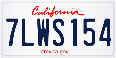 CA license plate 7LWS154