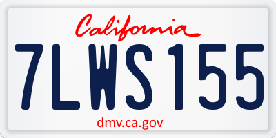 CA license plate 7LWS155