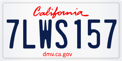 CA license plate 7LWS157