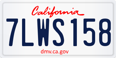CA license plate 7LWS158
