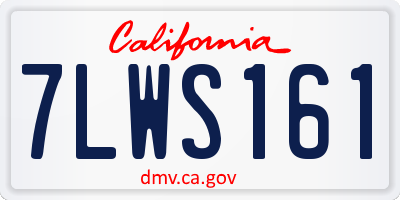CA license plate 7LWS161