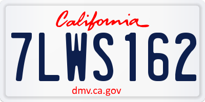 CA license plate 7LWS162
