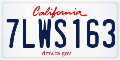 CA license plate 7LWS163