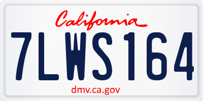 CA license plate 7LWS164