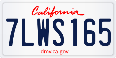CA license plate 7LWS165