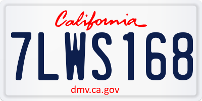 CA license plate 7LWS168