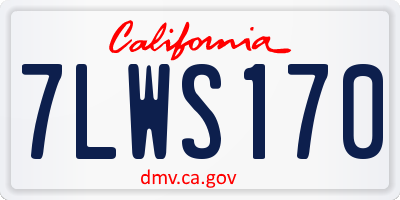 CA license plate 7LWS170
