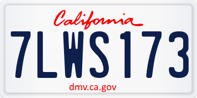 CA license plate 7LWS173