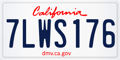 CA license plate 7LWS176
