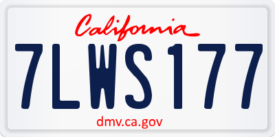 CA license plate 7LWS177