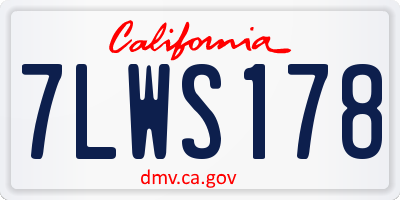 CA license plate 7LWS178