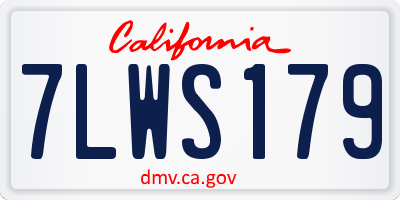 CA license plate 7LWS179