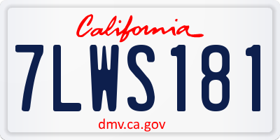 CA license plate 7LWS181