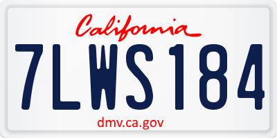 CA license plate 7LWS184