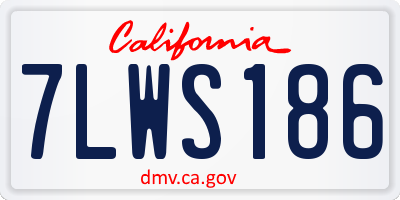 CA license plate 7LWS186