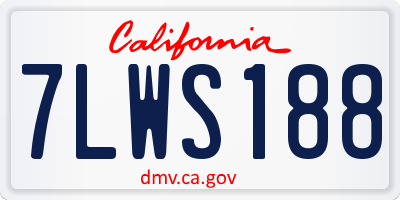 CA license plate 7LWS188