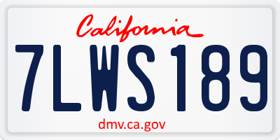 CA license plate 7LWS189