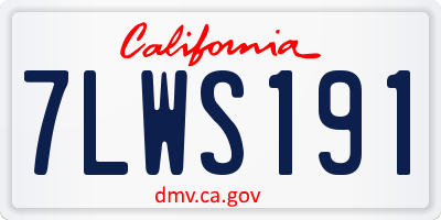 CA license plate 7LWS191