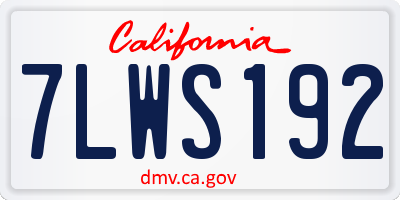 CA license plate 7LWS192