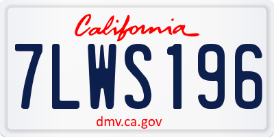 CA license plate 7LWS196