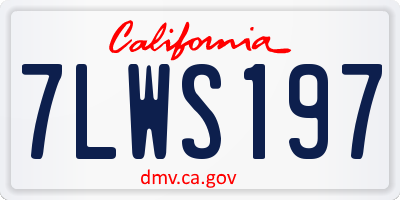 CA license plate 7LWS197