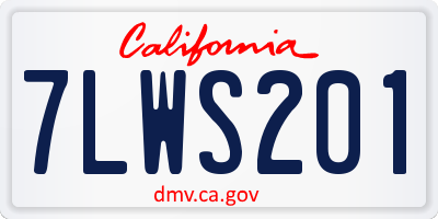 CA license plate 7LWS201