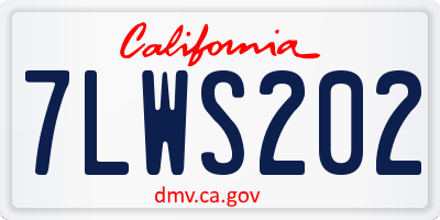 CA license plate 7LWS202