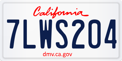 CA license plate 7LWS204