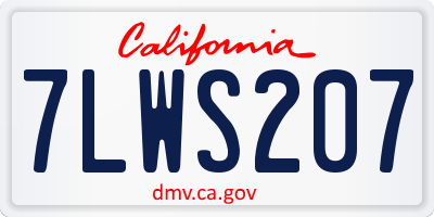 CA license plate 7LWS207