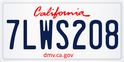 CA license plate 7LWS208