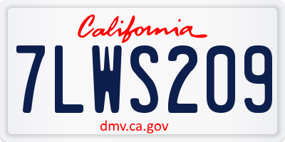CA license plate 7LWS209
