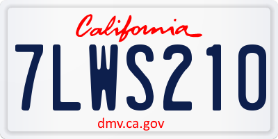 CA license plate 7LWS210