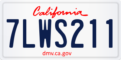 CA license plate 7LWS211