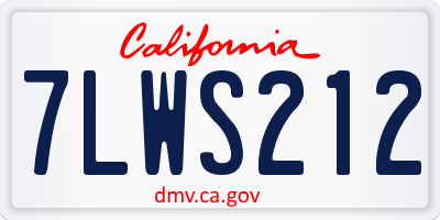CA license plate 7LWS212