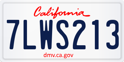 CA license plate 7LWS213