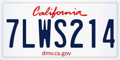 CA license plate 7LWS214