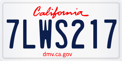 CA license plate 7LWS217
