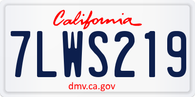 CA license plate 7LWS219